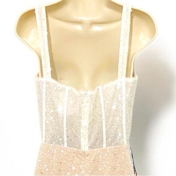Kiss Prom NWT Wedding Collection Bustier Corset Sequins Beaded Gown Sheer - Picture 6 of 16